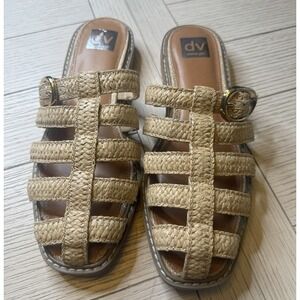 Dolce Vita NWOT Raffia Buckle Fisherman Mules Slides Sandals.‎ Women's Sz 9.5